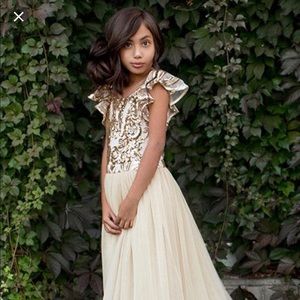 Joy Folie Ivy dress Ivory/Gold sequins NEW 6G&10g